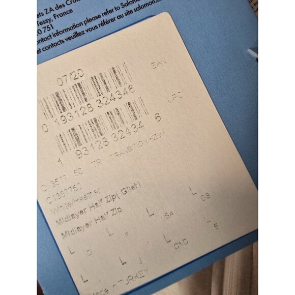 Salomon Unisex Half Zip Mid Layer Fleece Pullover White/Heather- Size Large- NWT - Picture 4 of 12